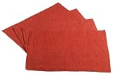 DII Two-Tone Set of 4 Placemats, Paprika