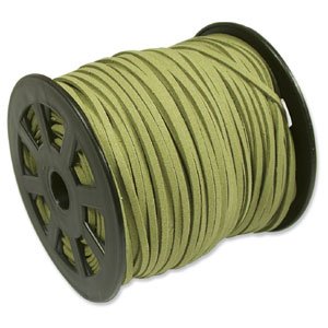 Olive Green Faux Leather Suede Beading Cord 10
