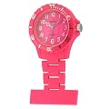 Neon T Unisex Nurses Fob Watch NE12/E with Pink Dial and Pink Plastic Strap