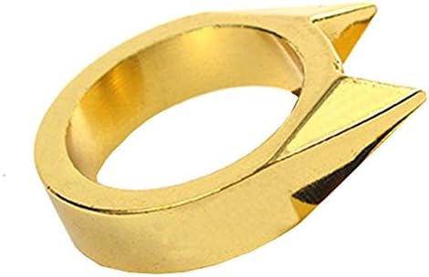 HighDay Self-defense ring window breaker EDC Tools anti wolf Emergency Rescue Tool Survive (Gold)