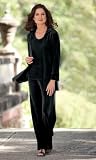 TravelSmith Womens Tres Elegant Knit Three-Piece Set Black Medium Petite