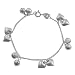 Sterling Silver Jingle Bells and Hearts Bracelet