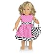 Summer Pink Polka with Zebra Trim Dress With Handbag -- Fits 18" American Girl Doll