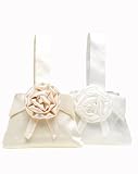 £10.99 white only silk flower wedding bag / occasion bag