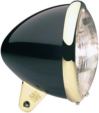 Headwinds 1-5100ZBBA 5-3/4 Standard Bullet Headlight Black Anodized with Brass Bracket for Harley-Davidson