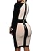 HUUSA Womens Sexy V Neck Long Sleeve Slim Fit Midi Dress M Apricot