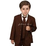 Boys Cotton/Linen Brown Summer Suit From Baby to Teen