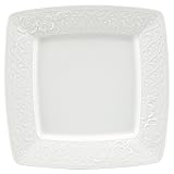 Nikko Ceramics Blanc Fleur Square Accent Plate 9