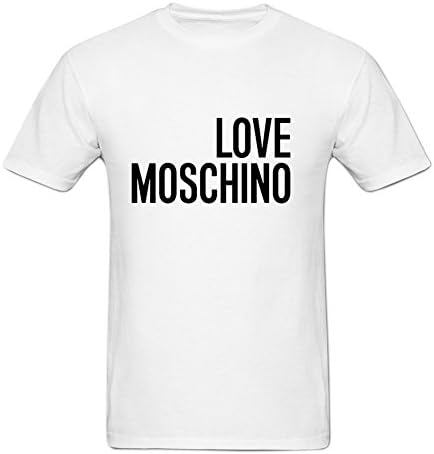 Lively Ball Adult Men's Love Moschino Print Tee Shirt Black XL White