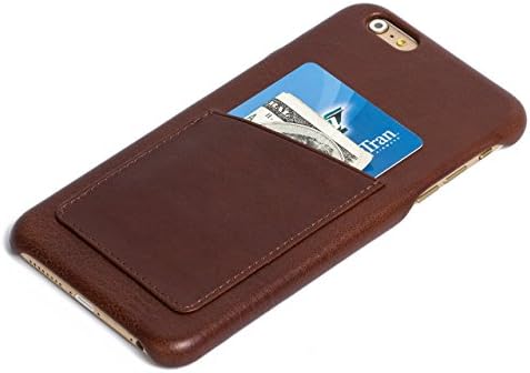 MAGIC TALE Genuine Leather Slim Phone Case for iPhone 6 Plus with card slot,Brown