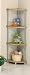 Retro 4 Tier Chrome Corner Rack with Wood Shelf Tops