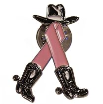 Western Breast Cancer Pink Awareness Cowgirl Hat Tac Pin
