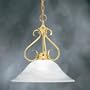 Thomas Lighting M2550-1 One Light Pendant, Polished Brass Finish with Swirled Marble Glass