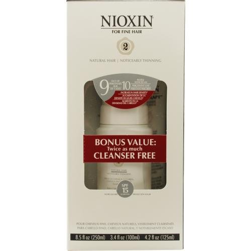 Nioxin System 2 Maintenance Kit- Includes Cleanser 8.5 ounces, Scalp Treatment 3.4 ounces, & Scalp Therapy 4.2 ounces, - Box