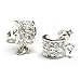 2 pcs .925 Sterling Silver Curved Stud Earring Posts w/Loop And Ring for Dangling W/Clutches Ear Nut/Findings/Bright