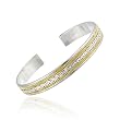 18K Gold Over Sterling Silver Two-Tone Braided Cuff Bangle