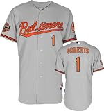 Brian Roberts Jersey: Adult Majestic Road Grey Authentic Cool Base&Atilde;&cent;"&Acirc;&cent; Baltimore Orioles Jersey with Oriole Park at Camden Yards 20th Anniversary Patch