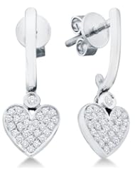 0.25 cttw. Diamond Heart Earring 10K Yellow Gold