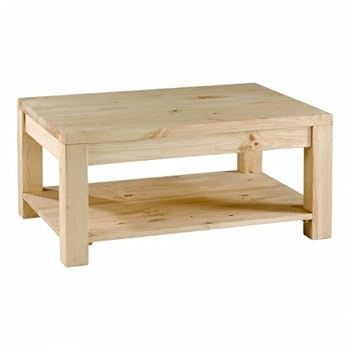 Table basse 2 plateaux en bois naturel miel AUTHENTIC