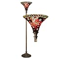 Red Star-Accented Torchiere Lamp