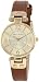 Anne Klein Women's 109442CHHY Gold-Tone Champagne Dial and Brown Leather Strap Watch