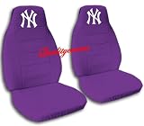 2 Purple "New York" seat covers for a 1998-2001 Ford Ranger. 60/40 seat covers with armrest included.