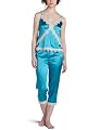 Intimo Women's Stretch Charmeuse Cami Top with Cropped Pant Set