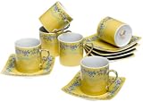 Yedi Houseware Classic Coffee and Tea French Garden Espresso Cups and Saucers
