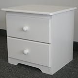 Nightstand with 2 Drawers in White