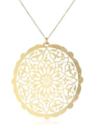Argento Vivo Large Round Laser Cut Pendant Necklace