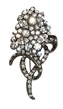 Brooches - Fancy Stem and Flower Rhinestone Brooch