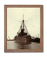 USS Texas Ship Norfolk Navy Yard Norfolk VA 1896 Photo Wall Picture Oak Framed Art Print