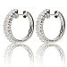 14k White Gold 2 Row Diamond Hoop Earrings