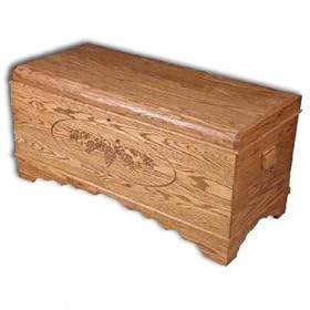 Chest, Waterfall, Oak w carving-Grapes