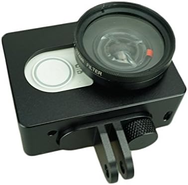Mcshow Lightweight CNC Aluminum Frame Mount Housing for Xiaomi Yi Sport Camera , Included UV Lens and Lens Cap (Frame Mount Only, Xiaomi Yi Camera Not Included!) (Black)