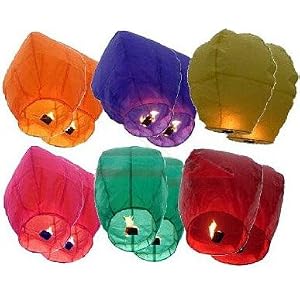 1 Case of 36 Sky Lantern Fireworks Assorted Colors