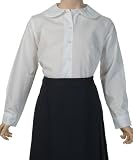 French Toast Long Sleeve Peter Pan Blouse With Lace Trim Collar (Sizes 4-6X) - white, 6