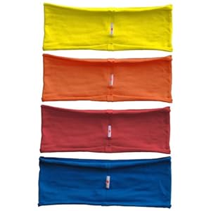 4-pack hBand stretchy yoga headband (red, yellow, orange , blue) by Absolute Yogi