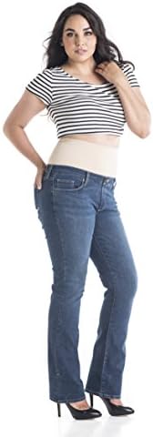 Tummy Trimmer Denim Women's Plus-Size Bootcut Shapewear Jeans, Medium Wash, 18W