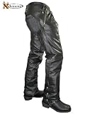 Xelement Mens Cowhide Leather Motorcycle Chaps with Removable Insulating Liner - Size : 36