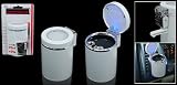 Amico Cylinder White Car Auto Blue LED Smokeless Cigarette Ashtray Amico Cylinder White Car Auto Blue LED Smokeless Cigarette Ashtray