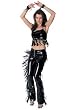 Vinyl Halter Top With Fringes-Black/Large by Leg avenue