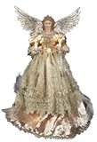 Kurt Adler UL 10 Light 16-Inch Platinum Angel Treetop