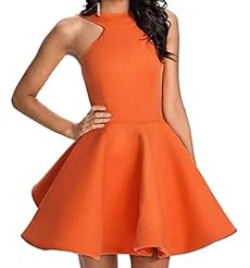 Cotton Fit-and-Flare Halter Off the Shoulder Evening Dress/Party Dress 