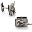 Gunmetal Plated Silver Tank Cufflinks