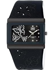 Q and Q Women Analog Watch Black Case Leather Band