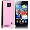 Ultra Slim Genuine Leather Flip Case Pink For SAMSUNG GALAXY S2 S-II i9100 Mobile Phone + FREE 2 x Screen Protector