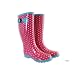 Ladies/Womens Pink And Blue Wellington Boots, Wellies with...