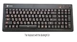 Korean - English Bilingual Language Letters / Characters are Laser Engraved on Black Keyboard Keys with the Original English Letters / Characters - Wired USB Bright Orange LED Backlit Slim Black Keyboard by I-Rock