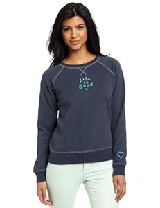 Life is Good Women's Softwash Crew, True Blue, X-Large